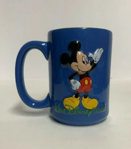 Mickey Mouse 3D Puff Design Walt Disney World Coffee Mug/cup Blue Green - Picture 1 of 7