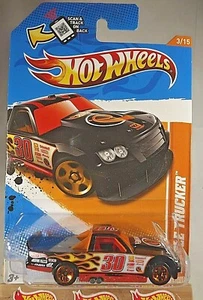 2012 Hot Wheels #68 Track Stars 3/15 CIRCLE TRUCKER Black w/Copper 5 Spoke Wheel - Picture 1 of 4