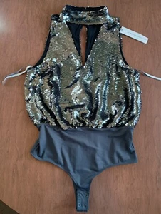 Monique Lhuillier ML Damen Metallic Halsausschnitt Pailletten Body Größe Small - Bild 1 von 22
