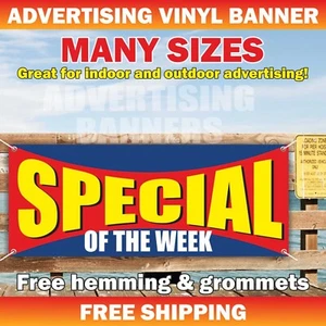 SPECIAL OF THE WEEK Advertising Banner Vinyl Mesh Sign Sale Discount Gift Shop - Picture 1 of 5