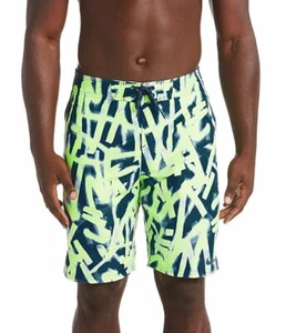 NUOVA CON ETICHETTE $58 NIKE SWIM Uomo L GLOW DIVERGE 9" E-BOARD SHORT Volt QUICK DRY Ness9417 - Foto 1 di 5