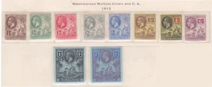 (F220-42) 1912 Barbados part set of 10stamps KGV 1/4d to 2/- MH (AQ) (NP45) - Picture 1 of 1