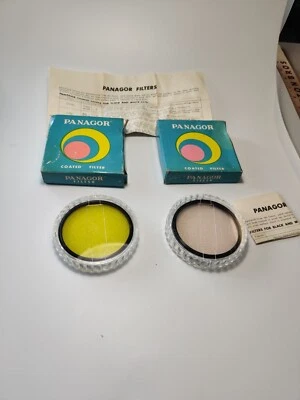 Lot Of 2 Panagor 62mm Lens Filters Skylight & Medium Yellow New Inbox w/ Cases - Image 1 of 4