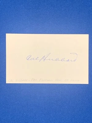 CAL HUBBARD NFL MLB HOF SIGNED 3x5 INDEX CARD GREEN BAY PACKERS PSA DNA - Image 1 of 3