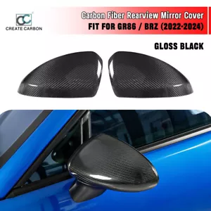 2pcs Dry Carbon Fiber Mirror Caps Covers Fit Toyota GR86 / Subaru BRZ 2022-2025 - Foto 1 di 8