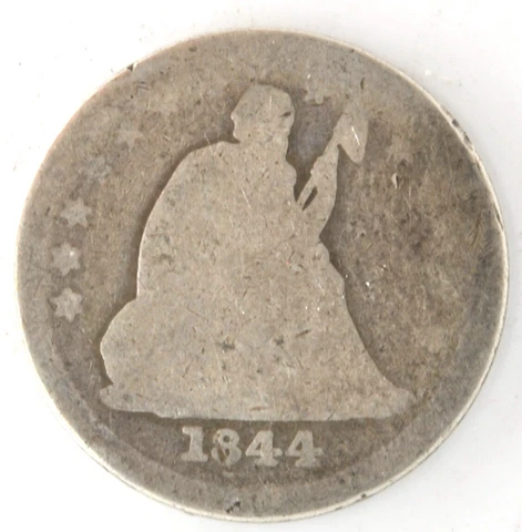 1844 O Seated Liberty Quarter Dollar Us Silver Coin New Orleans Mint Cover