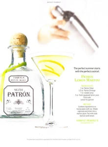 PATRON TEQUILA AD #4 RARE 2012 OOP "PATRON LEMON MARTINI" SIMPLY PERFECT - Picture 1 of 3