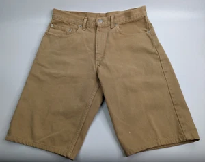 Y2K Levi's 550 Relaxed Fit Khaki Bermuda Shorts Made in USA Distressed Men's 34 - Picture 1 of 11
