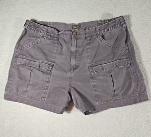 Cabelas Cargo Short Mens Size 40 Gray 6 Pocket Hiker Cargo Elastic Waist Cotton