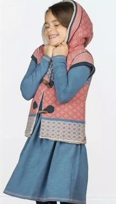 Matilda Jane WARM HUGS Vest 4 Hood Sherpa Lined Girls Cozy Town Make Believe NWT - Image 1 of 3