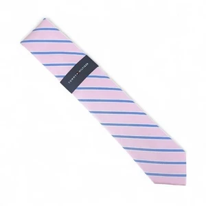 Tommy Hilfiger Men's Oxford Stripe Tie Necktie Classic 3" Pink Blue Silk Blend - Picture 1 of 5