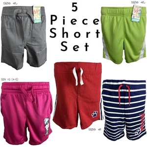 Russell Garanimals Lot 5 Toddler Boys Casual Pull On Elastic Waist Shorts Sz 4T - Picture 1 of 17