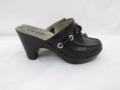 Sperry Top Sider Womens Shoes Loafer Clog Heels Black Leather Bow Size 7 M - Image 1 of 4