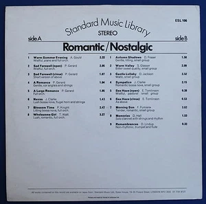 D. Lindup J. Clarke Std Music Library Romantic Nostalgic ESL 106 MASTER ROOM - Imagen 1 de 5