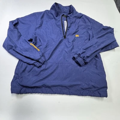 МУЖСКОЙ ГРОМКИЙ ГОЛЬФ ЧЕТВЕРТЬ МОЛНИИ ПУЛОВЕР СИНИЙ ПОЛИЭСТЕР мужской большой - Изображение 1 из 4