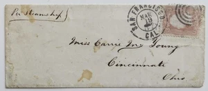 1867 San Francisco "Per nave a vapore" a Cincinnati Ohio - Foto 1 di 3
