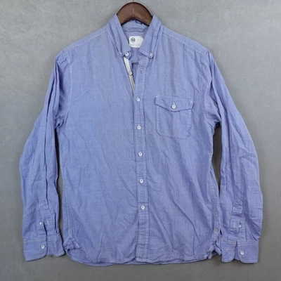 AG Adriano Goldschmied Shirt Mens Medium Blue Chambray Pocket Long Sleeve - Image 1 of 4