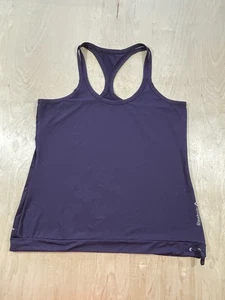 Reebok Women’s Play Dry Tank Top Raceback Fit Stretch Size XL Plum - Picture 1 of 9