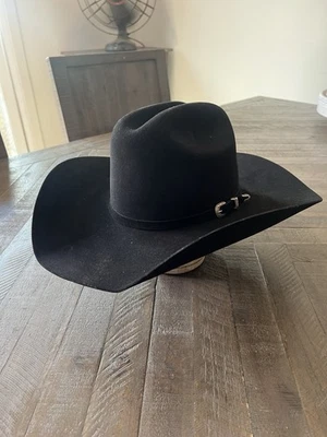 Atwood 4x 100% Wool/Felt? Cowboy Hat Black with Silver Buckle Western Wear - Image 1 of 4