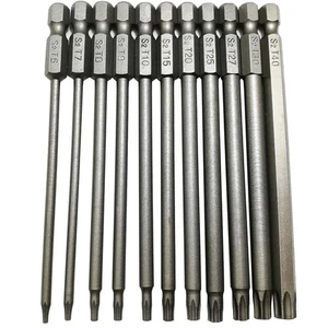Long Torx Security Head Screwdriver Drill Set 1/4 Inch Hex Shank T6 T7 T8 T9 ... - Picture 1 of 7