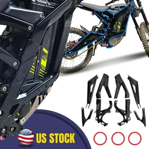 Gloss Black L+R Frame Guards Fairing Cover Body Kit For Sur-Ron Light Bee X LBX - Picture 1 of 13