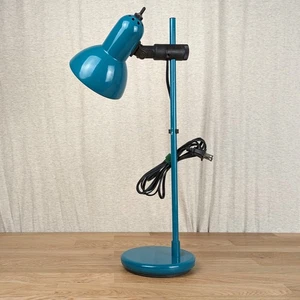 Vintage Mid Century Modern Adjustable Desk Lamp Blue 1970s Heavy Base - Picture 1 of 5