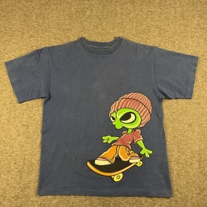Vintage No Rules Shirt Youth XL Alien Skateboard Skater Graphic Just Cruisin 90s - Picture 1 of 10