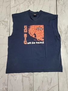 Vintage Giant Tag Go Big Or Go Home Sleeveless Athletic Y2K Shirt Men's Medium - Picture 1 of 8