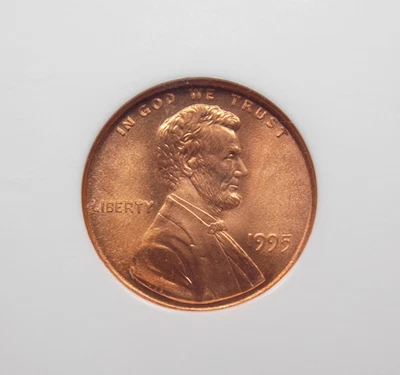 1995 "P" Lincoln Memorial *DOUBLE DIE* 1c NGC MS68 RD #091 *RED* Gem ECC&C, Inc. - Image 1 of 4