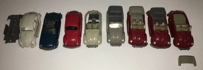 Wiking Volkswagen VW Beetle Sedan Convertible Karmann Ghia Lot Broken Parts 1:87 - Image 1 of 4