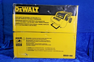 NEW Dewalt D55146 Electric Wheeled Portable Air Compressor 225 PSI, 4.5 Gal - Image 1 of 4