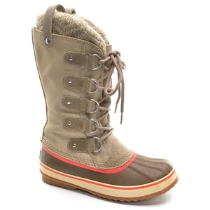 Stivali da neve impermeabili da donna Sorel Joan Of Arctic in maglia 6/37 scarpe scamosciate fossili - Foto 1 di 6