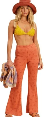 Billabong Para Mujer Mediano X Rubio Salado Acampanado Campana Parte Inferior Flores Altura Foto 1 de 4