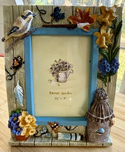 NEU! Secret Garden Vögel und Blumen Bilderrahmen Resin 3D - Bild 1 von 9