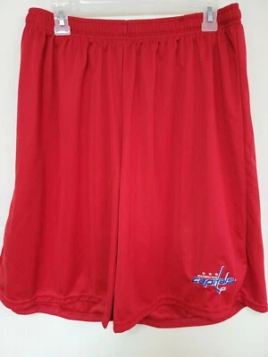 0724 Mens WASHINGTON CAPITALS Polyester Jersey SHORTS Embroidered RED W/Pockets - Image 1 of 2