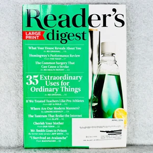 Readers Digest LARGE PRINT Magazine April 2016 Surgery Teachers Manners - Picture 1 of 4