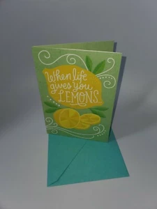 Hallmark Encouragement Get Well Cope Card ~When Life Gives You Lemons Crush Them - Picture 1 of 6