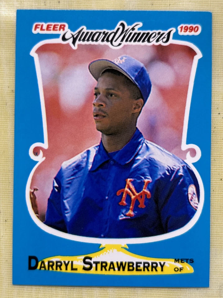 1990 Fleer Award Winners Darryl Strawberry Baseball Card #38 Mets HOF High-Grade - Image 1 of 4