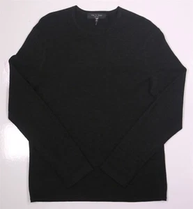 rag & bone Black Knit Crewneck Perforated Wool-Nylon Crewneck Sweater~ Medium - Picture 1 of 6
