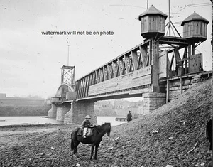 Fortified Railroad Bridge Cumberland River Nashville 8"x 10" Civil War Photo 134 - Picture 1 of 1