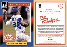 Wei-Chung Wang Signed 2014 Donruss #29 RC Card Milwaukee Brewers Auto