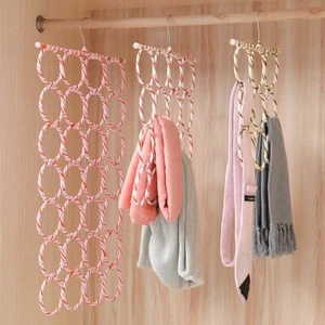 Multi Scarf Hanger Circular Wardrobe Space Organiser Storage Ties Belts Scarves - Picture 1 of 13