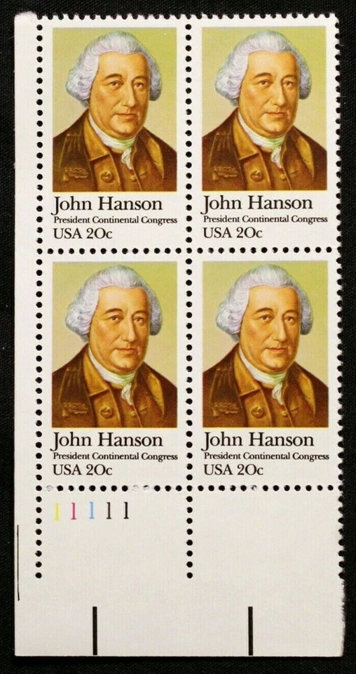 US Plate Blocks Stamps #1941 ~ 1981 JOHN HANSON 20c MNH SP2643 - Image 1 of 1