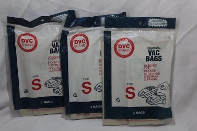DVC Brand Disposable vacuum bags Type S 3 per pack 3 packs - Image 1 of 3