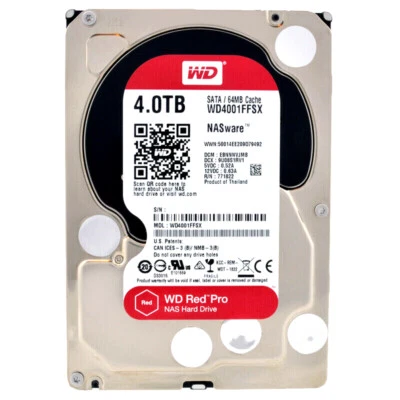 Western Digital Red Pro 4TB WD4001FFSX 7200U/Min 64MB SATA III 3.5 " Nasware 3.0