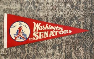 VTG Rare 60s Washington Senators MLB Baseball Pennant 30” Felt Flag 1969 Defunct - Picture 1 of 7