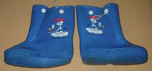 BOTAS DE GOMA SNOOPY DE COLECCIÓN CACAHUETES C. 1970 TALLA 8 MADERA ¡BUEN DOLOR! - Imagen 1 de 4
