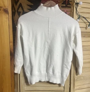Warm & Cozy Lifestyle Women’s Small White Pullover Turtleneck Sweater Long Sleep - Picture 1 of 8