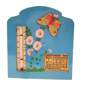 Antiker Tischkalender aus Blech von 1929 mit Thermostat - Bild 1 von 6