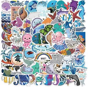 Cute Ocean Animal Stickers for Kids, 100PCS Sea Life Waterproof Animals - Picture 1 of 8